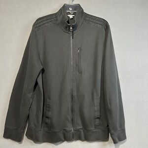 Calvin Klein Mens XL Gray Full Zip Jacket Mock Neck Casual Lightweight Coat slim